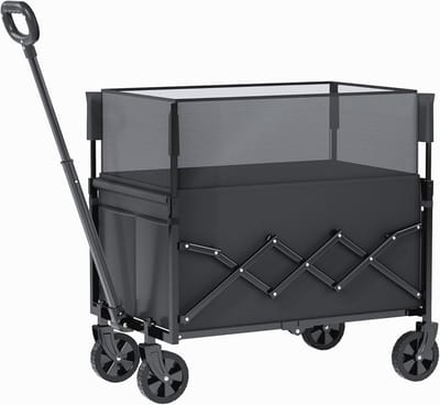 Opvouwbare Utility Wagon voor Tuin, Camping en Outdoor Activiteiten