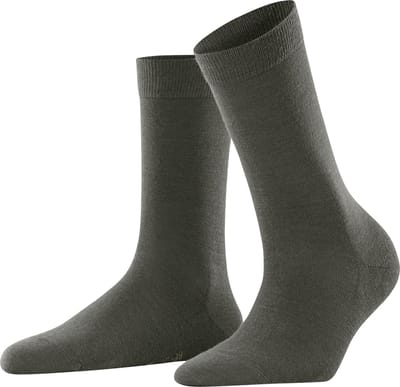 FALKE Softmerino eenkleurig wol katoen sokken dames groen - maat 35-36