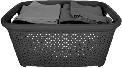 Storage Solutions wasmand - 35 liter - donkergrijs - 54 x 37 x 26 cm - Kunststof - Draagmand