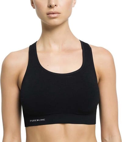 Pure Lime - dames Sport top - fitness - hardlopen - tennis - Vrouwen - Zwart - maat S/M