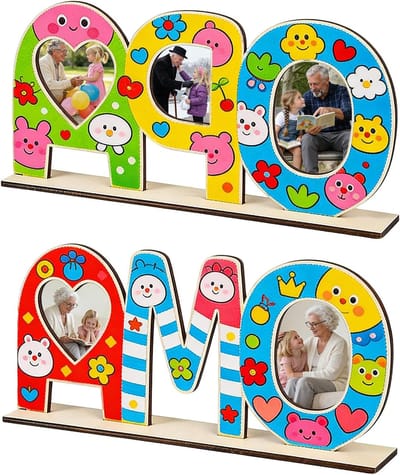 Creatieve DIY Cadeauset voor Grootouders, Houten Letters en Fotolijst, Perfect voor Verjaardagen en Feestdagen