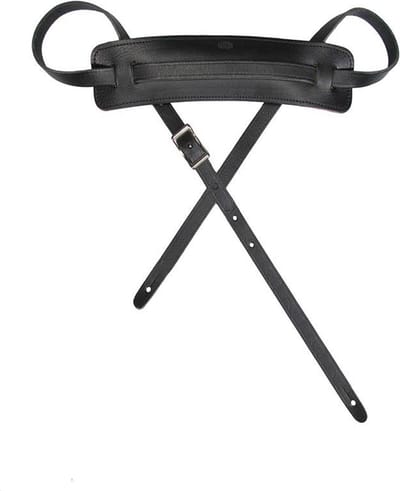 Gaucho GST-925-BK gitaarriem, topkwaliteit Europees leder, zwart, verstelbare gesp, made in Italy