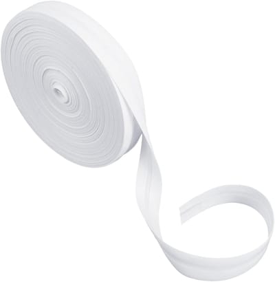 20 meter gevouwen biaisband in wit, 14 mm katoen, ideaal voor naaien, zomen en knutselen, perfect voor DIY-projecten en afwerkingen