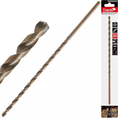 Tvardy HSS Lange Metaalboor - 6.0 mm - 260 mm - Goudkleurig - Diepe Gaten - DIN1869