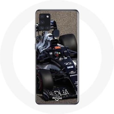 Samsung Galaxy A21S Hoesje Formule 1 Yuki Tsunoda F1 Racing Driver Blauw blauw