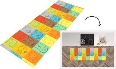 Keukenloper - Loper keuken - Dieren - Patronen - Kinderen - Regenboog - 150x50 cm - Keukenloper vinyl