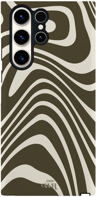 xoxo Wildhearts Boogie Wonderland Green - Hoesje geschikt voor Samsung Galaxy S26 Ultra - Siliconen hoesje met dubbele beschermlaag - Luxe case - Stevige backcover - Golvenprint - Golvend patroon - golven - Groen