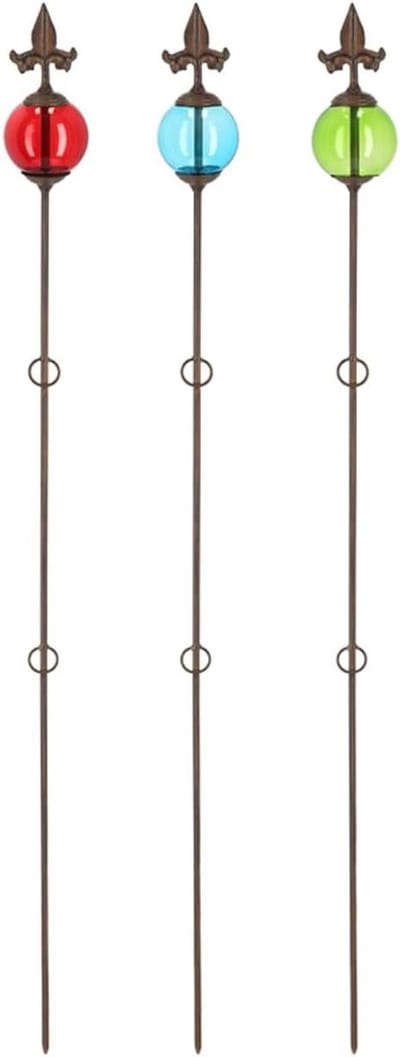 Bloemstokken Set - Tuindecoratie - Tuin Verfraaien - Kleurrijke Glasbol - 118 cm - Meerkleurig