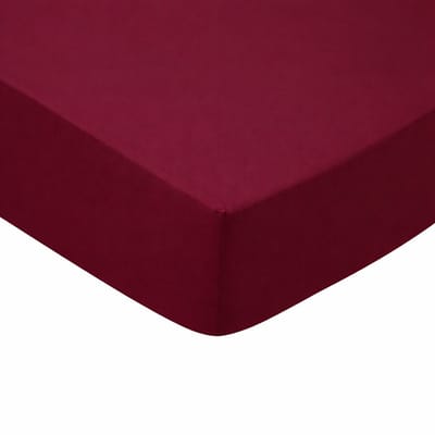 Cinderella Hoeslaken Katoen - 180x200 cm - Litsjumeaux - Aubergine - Hoekhoogte 20 cm