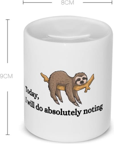 Akyol - today i will do absolutely nothing Spaarpot - Quotes - mensen die houden van quotes en niks doen - ik ga lekker niks doen - quotes - verjaardagscadeau - verjaardag - cadeau - kado - geschenk - gift - 350 ML inhoud