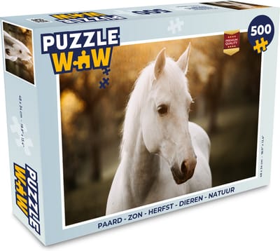 Puzzel Paard - Zon - Herfst - Dieren - Natuur - Legpuzzel - Puzzel 500 stukjes