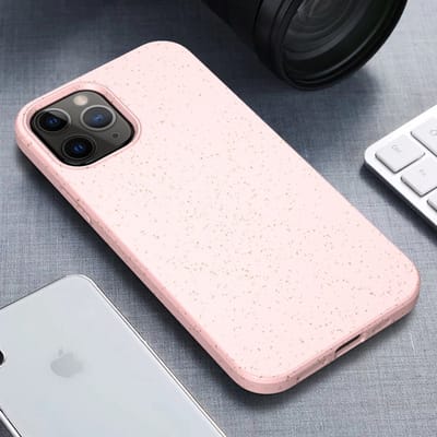 geschikt voor iPhone 12 Mini Eco Hoesje - Flexibel Telefoonhoesje Bio Degradable - Mobiq Flexibel Eco Hoesje Roze- geschikt voor iPhone 12 Mini