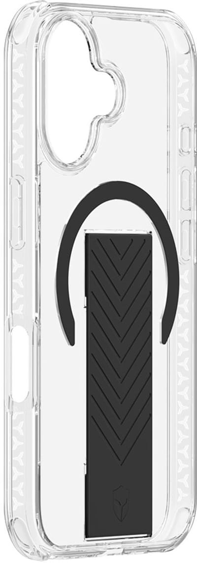 Force Case, Hoesje geschikt voor iPhone 16 - MagSafe Compatibel AIR Grip 3m & Schouderriem Bevestiging, Transparant