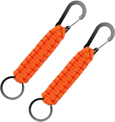 Dailygoods - Paracord Sleutelhanger 2 Stuks - Gevlochten Karabijnhaak voor Outdoor Activiteiten