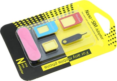 5 in 1 Nano Sim Card Adapters + Regular & Micro Sim iPhone