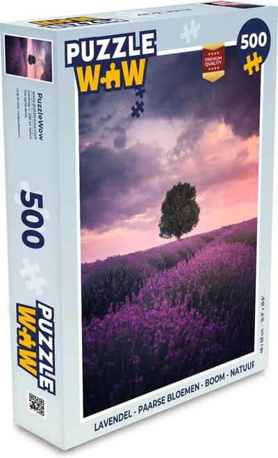 Puzzel Lavendel - Bloemen - Paars - Boom - Natuur - Legpuzzel - Puzzel 500 stukjes