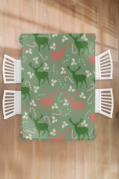 Kerst Tafelkleed - Kerstmis Decoratie - Tafellaken - Patronen - Christmas - Rendier - 130x200 cm - Kerstmis Versiering - Tafeldecoratie Kerstmis - Kerstdecoratie tafel - Tafelversiering