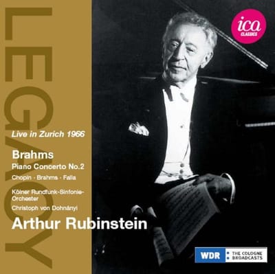 Arthur Rubinstein, Kölner Rundfunk-Sinfonie-Orchester - Brahms: Piano Concerto No.2 (Live in Zurich 1966) (CD)