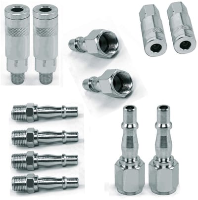 Dailygoods - Quick Release Connector - Slangkoppelingen - 12 Stuks - 1/4 Inch - Adapter - Hoogwaardige Koppelingen - Geschikt voor Diverse Toepassingen