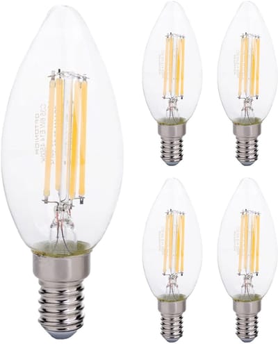 Optonica LED Filament Kaarslamp C35 E14 - 6W (vervangt 60W) - 730lm - 2700K Warm Wit - 230V - Ø35mm - Energiezuinig - 5 stuks