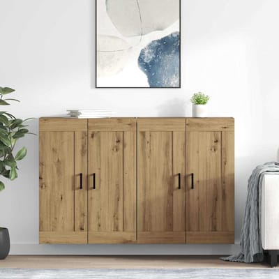 vidaXL - Wandkast - 2 - st - Artisan - Eiken - 69,5 - x - 34 - x - 90 - cm - Bewerkt - hout
