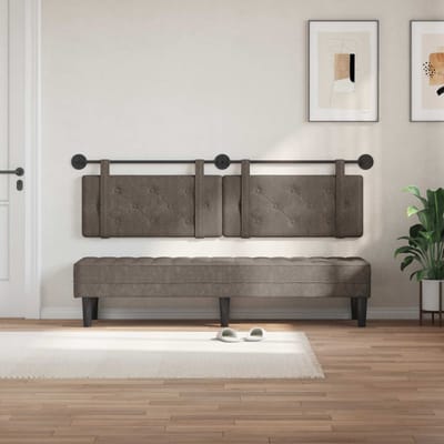 vidaXL - Hangend - hoofdbord - Grijs - Antiek - PU