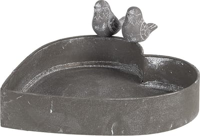 Clayre & Eef Bloempot Hart 19x17x7 cm Grijs Metaal