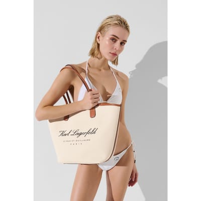 Karl Lagerfeld Hotel Karl Medium Canvas Bag Natural Canvas Tan Taglia: OS | Borse a mano Outlet | Donna