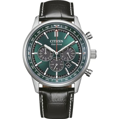 Citizen CA4720-01X Horloge - Leer - Zwart - Ø 42 mm