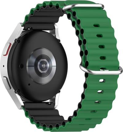 Siliconen bandje - geschikt voor Samsung Galaxy Watch 3 45mm / Galaxy Watch 46mm / Gear S3 Classic & Frontier en Polar Vantage M / M2 / V3 / Grit X (Pro) - groen-zwart