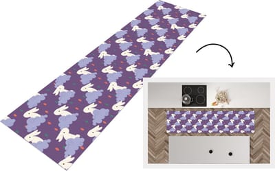 Keukenloper - Loper keuken - Patronen - Konijn - Lucht - 200x50 cm - Keukenloper vinyl