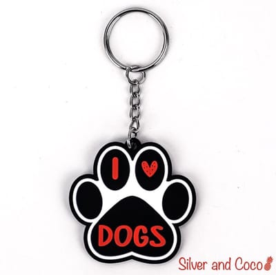 SilverAndCoco® - Honden 2D Sleutelhanger Huisdier / Auto Huis / Key Chain Hondje / Sinterklaas Schoen Cadeau Sleutel Ring Sleutels Hond Dog - Honden / I love Dogs