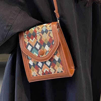 Sac bandoulière vertical tendance de haute qualité pour femmes, sacs populaires de niche, sac à bandoulière pour téléphone portable, sac à carreaux pour femmes black