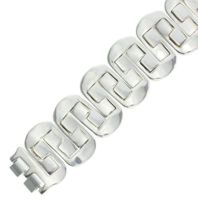 Behave - Armband - Bracelet - Metaal - Zilverkleurig - Schakelarmband - 18 cm omtrek - 4 cm breed