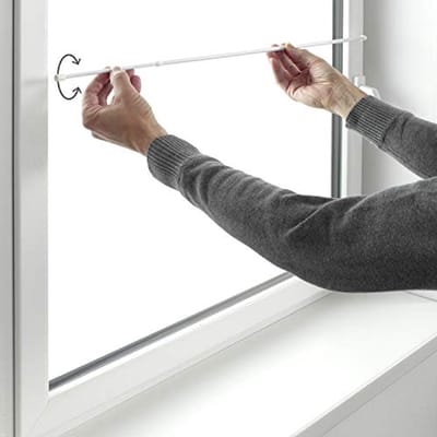 Tension Rod Set of 2 for Easy Installation Without Drilling - Adjustable 60-90 cm, 8 mm Diameter, White