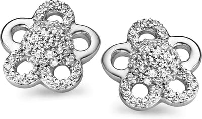 Orphelia Oorbel Flower Pearl Zirconium Sterling Zilver 925