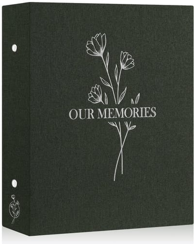 Dailygoods- Fotoalbum 10x15 cm - 400 Foto's - Insteekalbum - Linnen Omslag - Luxe Zilveren Print - Waterdicht/Zuurvrij - Herinneringsalbum