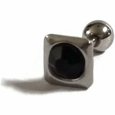 Aramat Jewels | Piercings | Zwarte Vierkante Helix Piercing met Stalen Piercing | | | |6mm | Staal | Volwassenen | Verkleurd niet