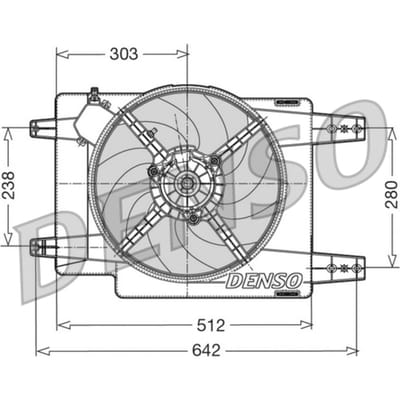 Koelventilatorwiel, motorkoeling DENSO DER01011