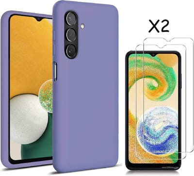 Hoesje Geschikt Voor Samsung Galaxy A04S / A13 5G Hoesje silicone Liquid Nano soft back cover Met 2x Screenprotector – Lila