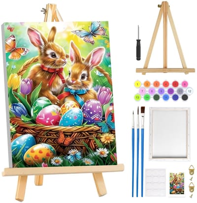 Solidchoice- Schilderen op Nummer - Voor Volwassenen - Met Lijst - Houten Ezel - Doe-Het-Zelf Dieren - Acrylschilderij - Voor Beginners - Doe-het-zelf Schilderij