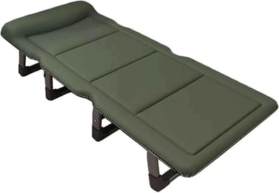 Opklapbaar campingbed - Kampeerbed volwassenen - Buiten ontspannen - 4 standen verstelbaar - 190x68cm - Groen
