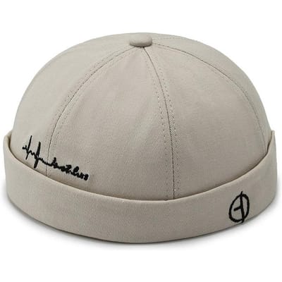 Heren Hoeden Docker Cap Hoeden Muts Zeemansmuts Werkersmuts Omgeslagen Rand Retro Randloze Hoed Met Verstelbare beige
