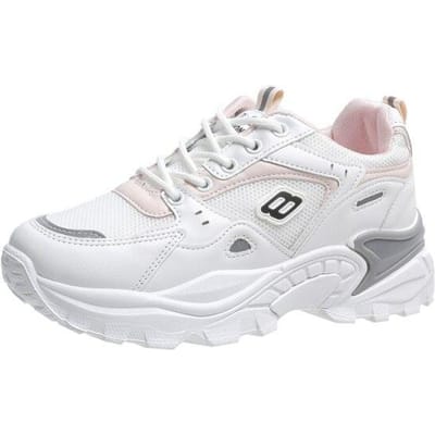 Lente Koreaanse Platform Sneakers Vrouwen Schoenen Dikke Bodem Chunky Sneakers Ademend Gemengde Kleuren Slip Op Casual Schoenen Vrouw 35 white