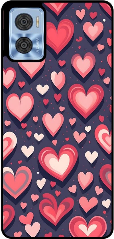 Smartphonica Telefoonhoesje Geschikt voor Motorola Moto E22 / E22i met Hartjes Opdruk - TPU Backcover Case With Heart Design geschikt voor Motorola Moto E22;Motorola Moto E22i