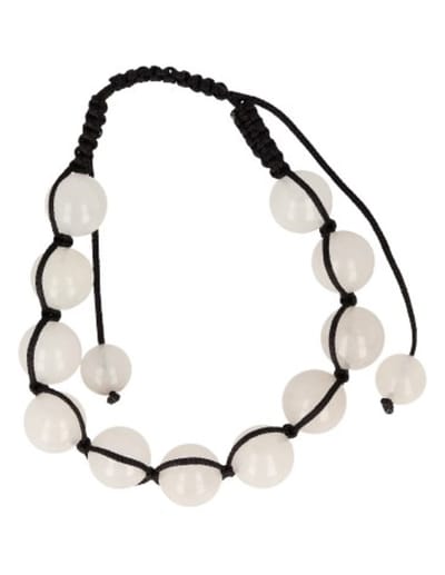 Jade wit shamballa armband 10 mm