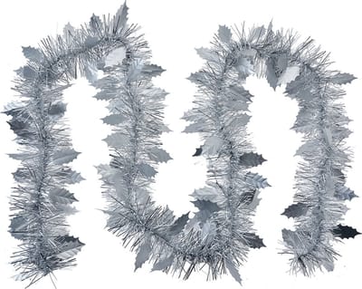 Clayre & Eef Kerstslinger Guirlande 200 cm Zilverkleurig Kunststof
