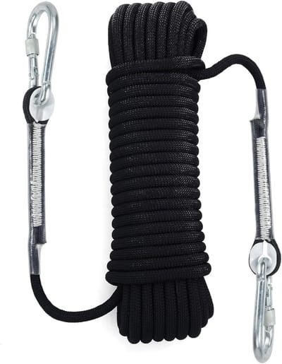 8 mm Klimtouw met Karabijnhaak - 10 m Multidoel Touw van Hoogwaardig Nylon voor Buitenactiviteiten
