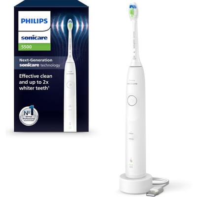 Philips Sonicare 5500 Series - Elektrische Tandenborstel - Wit - Wittere tanden - HX7110/01