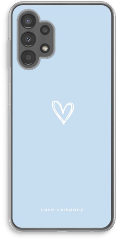 Case Company® - Hoesje geschikt voor Samsung Galaxy A13 4G hoesje - Klein Hart Blauw - Soft Cover Telefoonhoesje - Bescherming aan alle Kanten en Schermrand